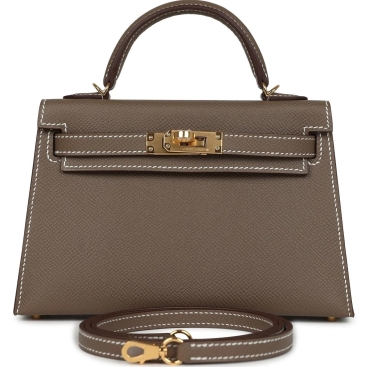Túi Hermès Kelly Sellier 20 Etoupe Epsom Gold Hardware