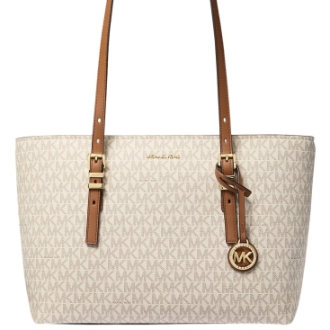 Túi Michael Kors Quinn Medium Signature Logo and Leather Tote Bag Vanilla