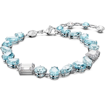 Vòng đeo tay Swarovski Gema Bracelet Mixed Cuts Blue Rhodium Plated 5666018