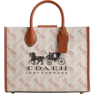 Túi Coach nữ Ace Tote 26 With Horse And Carriage Print Beige CR680