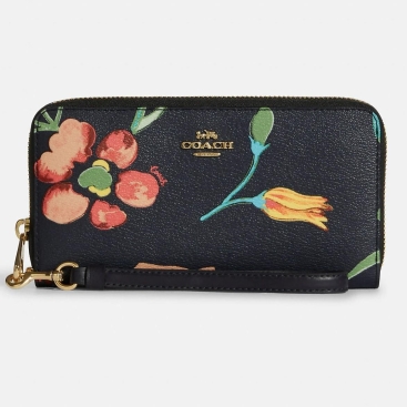 Ví Coach dài nữ Long Zip Around Wallet With Dreamy Land Floral Print