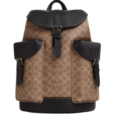Ba lô Coach Warner Backpack In Signature Canvas Tan Black CW211
