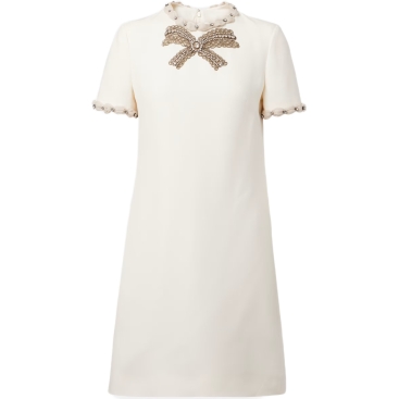 Đầm Valentino Embroidered Crepe Couture Short Dress Ivory