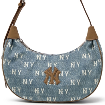 Túi MLB Classic Monogram Vintage Denim Hobo Bag New York Yankees Blue 3ABQMV55N-50BLL