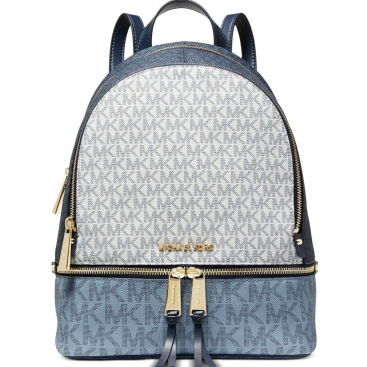 Balo MK Michael Kors Rhea Zip Medium Monogram Backpack Blue