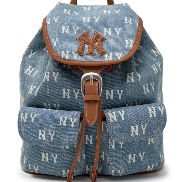 Balo MLB Classic Monogram Vintage Denim Backpack New York Yankees Blue 3ABKM065N-50BLL