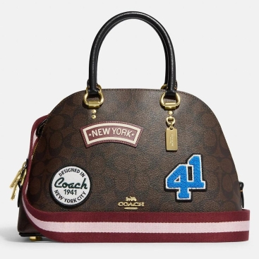 Túi xách Coach hến nữ Katy Satchel In Signature Canvas With Ski Patches