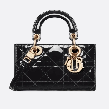 Túi xách nữ Dior Lady D-Joy Micro Bag Black Patent Cannage Calfskin 