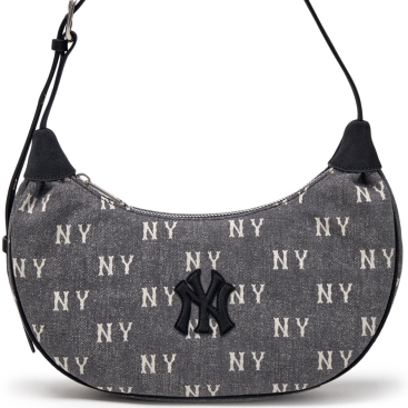 Túi kẹp nách MLB Classic Monogram Vintage Denim Hobo Bag New York Yankees Grey 3ABQMV55N-50CGS