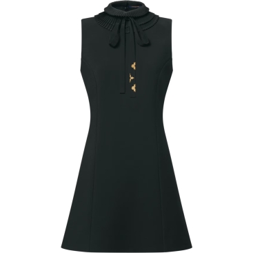Váy đầm Louis Vuitton Pleat Collar Fitted Dress Black