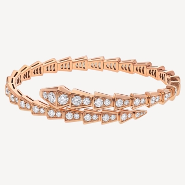 Vòng Tay Bvlgari Serpenti Viper Bracelet In Rose Gold And Full Pavé Diamonds 353792