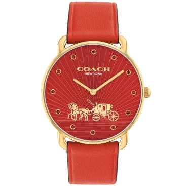 Đồng hồ Coach Womens Elliot Red Leather Strap Watch 14504615