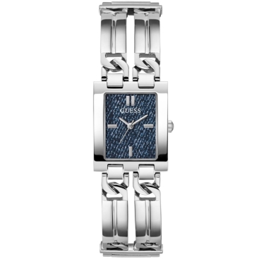 Đồng hồ nữ Guess Ladies Silver Tone and Denim Analog Watch GW0807L1