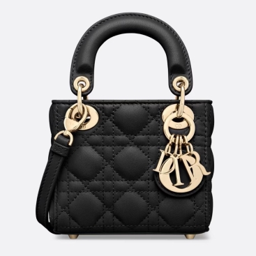 Túi Dior Lady 3 ô Micro Bag Black Cannage Lambskin