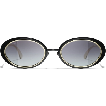 Kính mát Chanel Oval Sunglasses Black 9578B