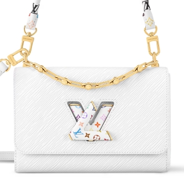 Túi Louis Vuitton LV x TM Twist MM Slim White