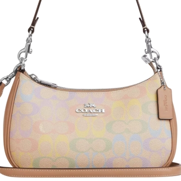 Túi Coach Teri Shoulder Bag In Rainbow Signature Canvas CDA91