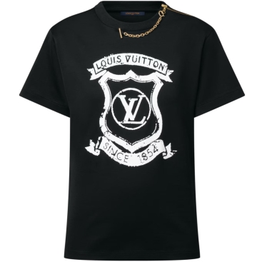 Áo thun LV nữ Louis Vuitton Signature Zipper Detail T-Shirt Black