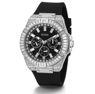 Đồng hồ nam dây silicon Guess black strap