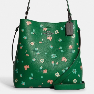 Túi xách nữ Coach Town Bucket Bag With Gunmetal Green Multi Mystical Floral Print
