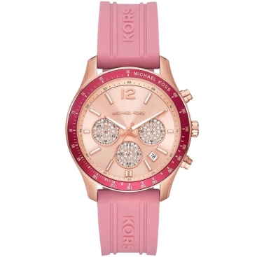 Đồng hồ nữ Michael Kors Pink Silicone Strap Rose Gold Dial Watch MKO1039