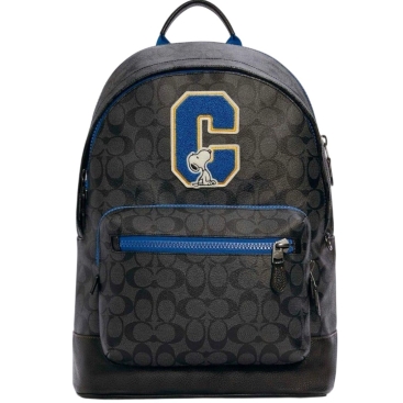 Balo Coach x Peanuts West Backpack In Signature Canvas With Snoopy