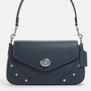 Túi xách nữ xanh dương Coach Black Millie Shoulder Bag