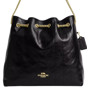 Túi Coach Evelyn Large Shoulder Bag With Quilting Black CCZ81