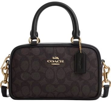 Túi Coach Nữ Satchel Crossbody Bag in Signature Canvas Walnut Black CW197