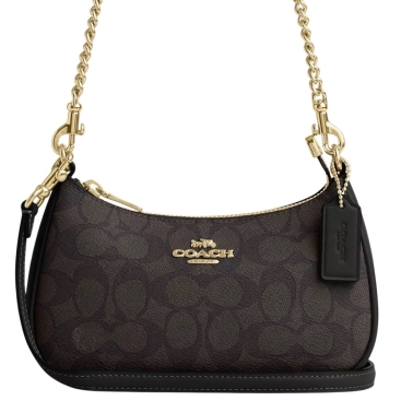 Túi Coach Teri Mini Crossbody Bag In Signature Canvas Walnut CW323