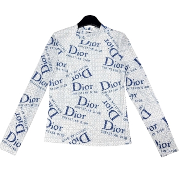 Áo thun dáng ôm cổ lọ Dior