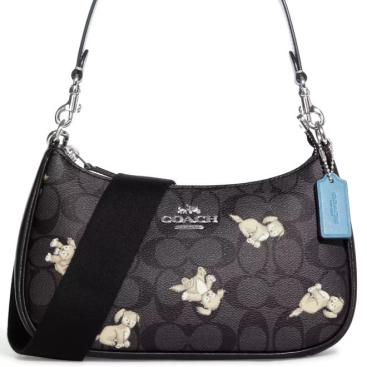 Túi Coach Teri Shoulder Bag in Signature Canvas With Happy Dog Print CC775