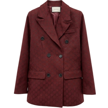 Áo khoác vest đỏ hoa tiết hãng Gucci