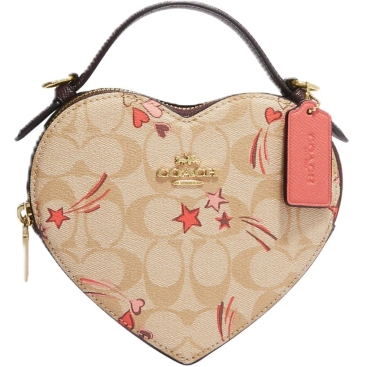 Túi Coach Heart Crossbody In Signature Canvas With Heart And Star Print Light Khaki Multi CK523
