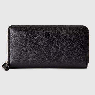 Ví Gucci men GG Marmont Black Leather Zip Around Wallet