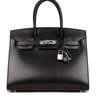 Túi xách nữ Hermes Birkin 25 Black Leather Bag Palladium Hardware