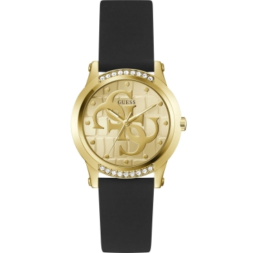 Đồng hồ nữ Guess Ladies Black Gold Tone Analog Watch 