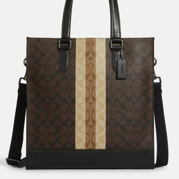 Túi xách Coach Graham Structured Tote In Blocked Signature Canvas With Varsity Stripe