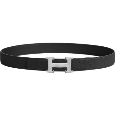 Dây nịt Hermes H Guillochee Belt Buckle Reversible Leather Strap Noir 38 mm