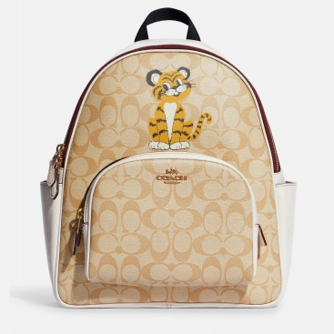 Balo nữ Coach Court Backpack In Signature Canvas With Tiger