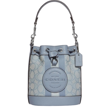  Túi Coach Mini Dempsey Bucket Bag In Signature Jacquard With Stripe And Coach Patch Blue C8322