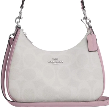 Túi đeo vai Coach Teri Hobo Bag In Signature Canvas Chalk Carnation CAL52