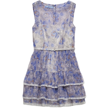 Đầm Prada Floral Ruffle-Trim Woven Mini Dress