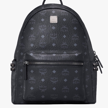 Balo MCM size 30 màu đen Small-Medium Stark Side Studs Black Backpack in Visetos