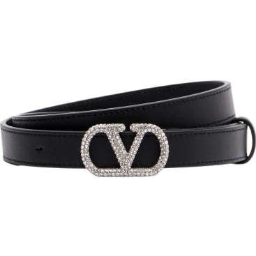 Thắt lưng Valentino Garavani VLogo Crystal-embellished Leather Belt