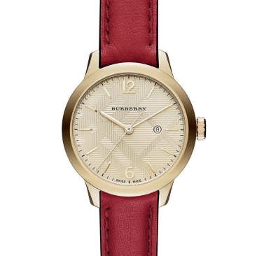 Đồng hồ nữ Burberry The Classic Round Red Leather Strap Ladies Watch BU10102