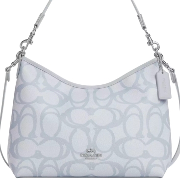 Túi Coach Laurel Shoulder Bag In Sketch Signature Canvas Ice Blue CBH87