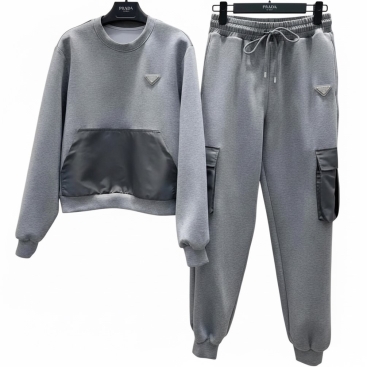 Set bộ xám đen nỉ Prada 