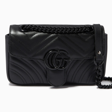 Túi xách nữ Gucci GG Marmont Size 22 Matelasse Chevron Leather Black Edition Mini Bag