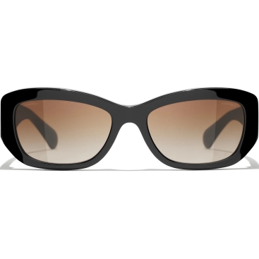 Kính Mát Nữ Chanel Rectangle Black Acetate Sunglasses 5493